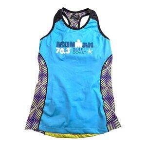 Zoot Ironman 70.3 Gulf Coast Womens Sleeveless Racerback Tank Top Blue Yellow S